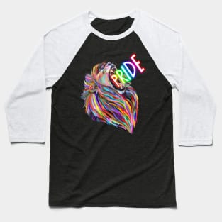 Rainbow Roaring Pride Lion Baseball T-Shirt